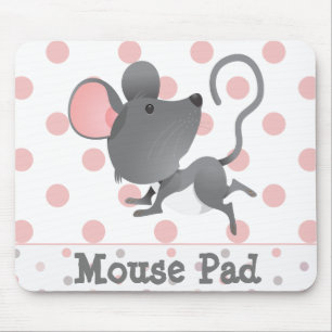 Cute Mouse Polka Dots Mat