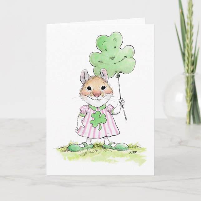Cute Mouse Saint Patrick's Day Card (Front)