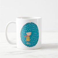 Cute Mouse Singing Christmas Carols in Blue
