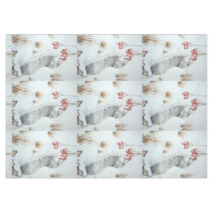 Cute mouse snow scene for christmas tablecloth