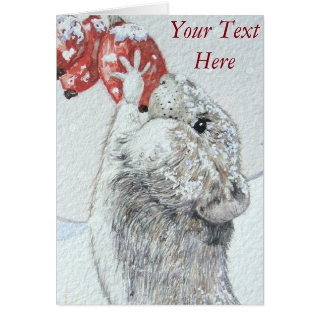 cute mouse snow scene wildlife (Front)