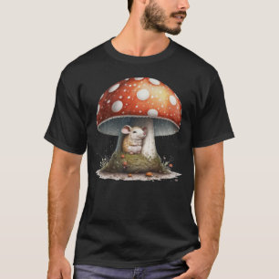 Cute Mouse Under a Mushroom in the Rain  1 T-Shirt