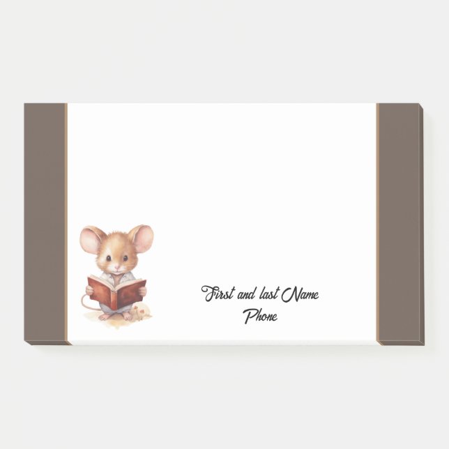 Cute Mouse with book Post-it Notes (Front)