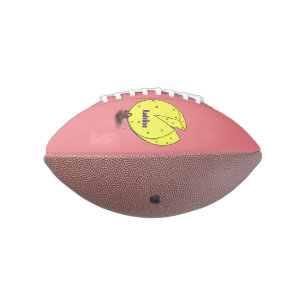 Cute mouse with cheese cartoon illustration american football