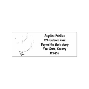 Cute mouse with cheese cartoon illustration rubber stamp