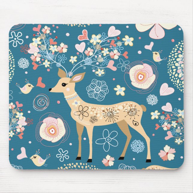 Cute mousepad, deer mouse mat (Front)