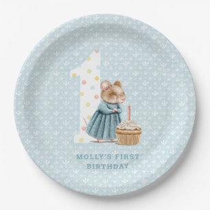 Cute Mouse's First Birthday Paper Plates