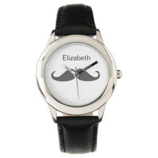 cute moustache personalised design watch