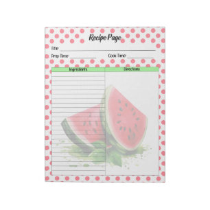 Cute Mouth Watering Watermelon Recipe Notepad