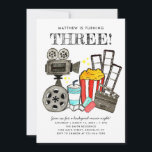 Cute Movie Night Cinema Watch Party Kids Birthday Invitation<br><div class="desc">Cute Movie Night Cinema Watch Party Kids Birthday Invitation</div>