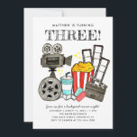 Cute Movie Night Cinema Watch Party Kids Birthday Invitation<br><div class="desc">Cute Movie Night Cinema Watch Party Kids Birthday Invitation</div>