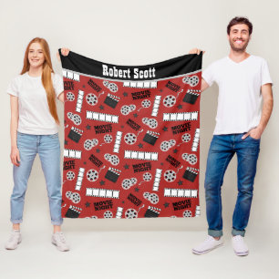 Cute movie theater home decor fleece blanket