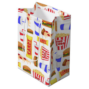 Cute Movie Theatre party tiled Medium Gift Bag