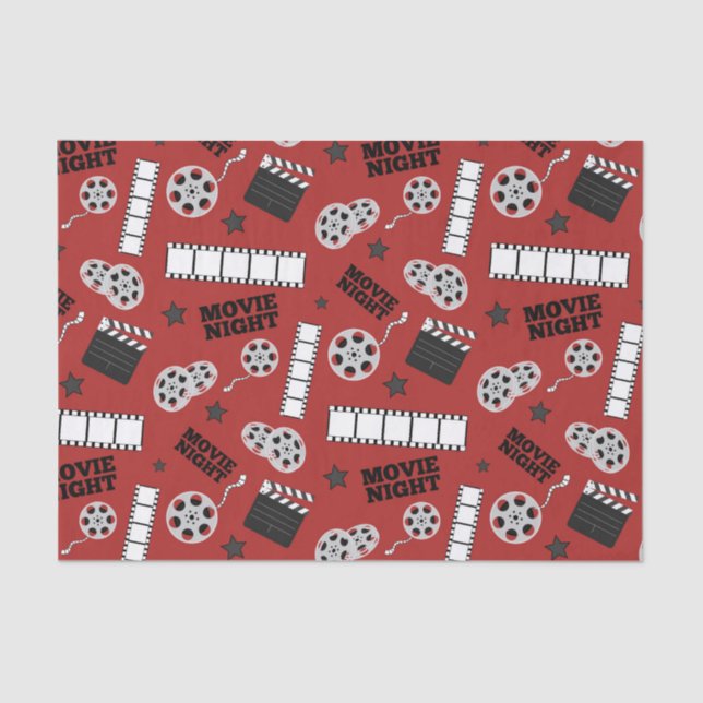 Cute Movie Theatre party tiled Tissue Paper (Front)