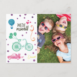 Cute Moving Announcement Postcards with Photo
