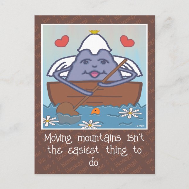 Cute Moving Mountain Angel Encouragement Postcard (Front)