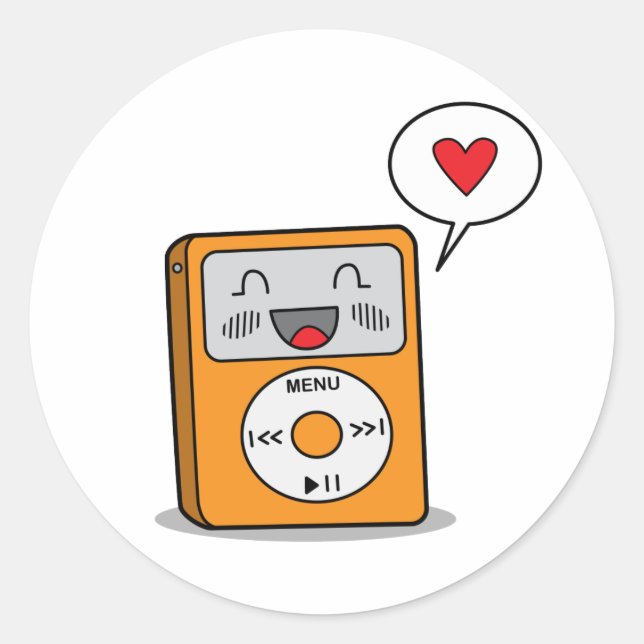 Cute MP3 Player Stickers (Front)