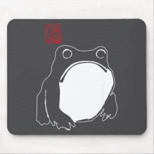 Cute Mpy Frog Japanese Ink - Traditional Art Humor Mouse Mat
