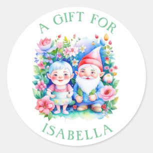 Cute Mr and Mrs Clause Personalised Christmas Classic Round Sticker