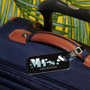 Cute Mr and Mrs travel luggage tag for newly weds