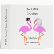Cute Mr & Mrs Cute Pink Flamingo Personalised