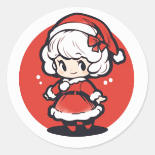 Cute Mrs. Claus Christmas sticker