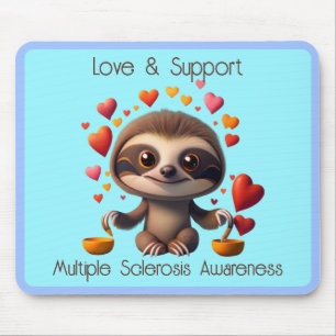 Cute MS Baby Sloth surrounded by ♥️s Mouse Mat