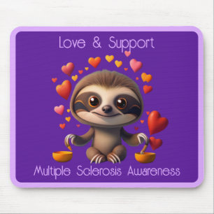 Cute MS Baby Sloth surrounded by ♥️s Mouse Mat