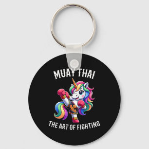 Cute Muay Thai Unicorn - Kickboxing And Unicorn Th Key Ring