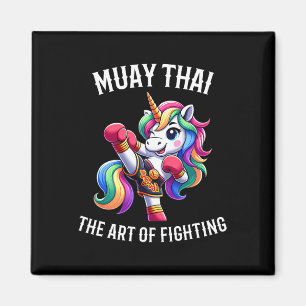 Cute Muay Thai Unicorn - Kickboxing And Unicorn Th Magnet