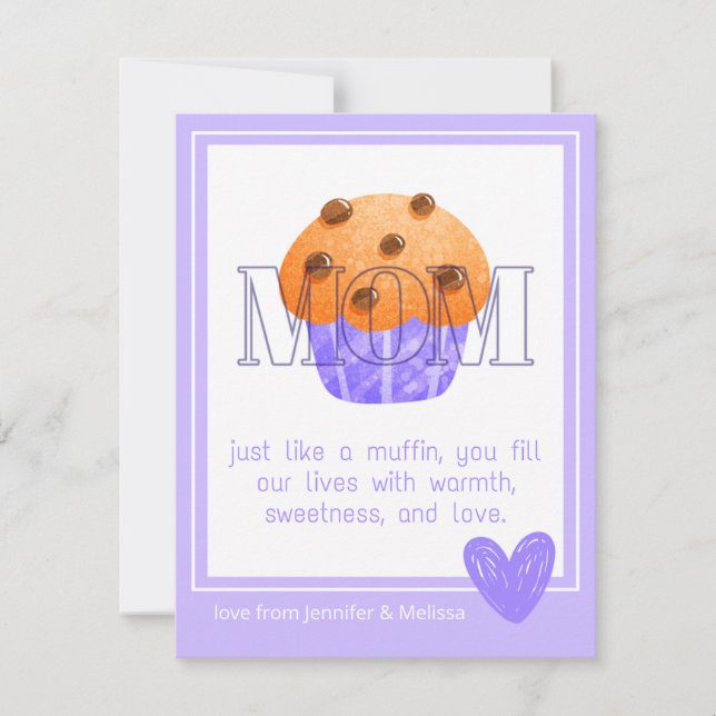 Cute Muffin Love & Sweetness Mother's Day Card (Front)