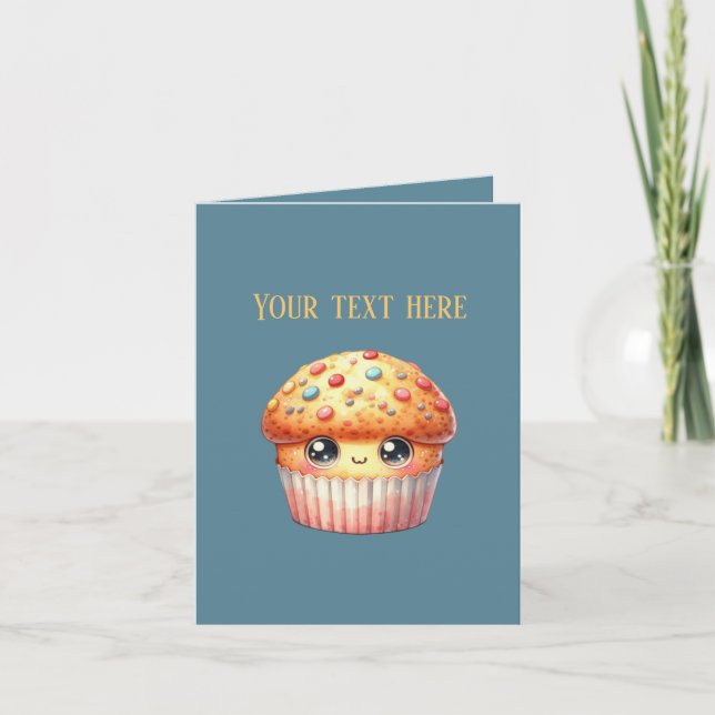 Cute muffin lovers Bakery vendors customizable Card (Front)
