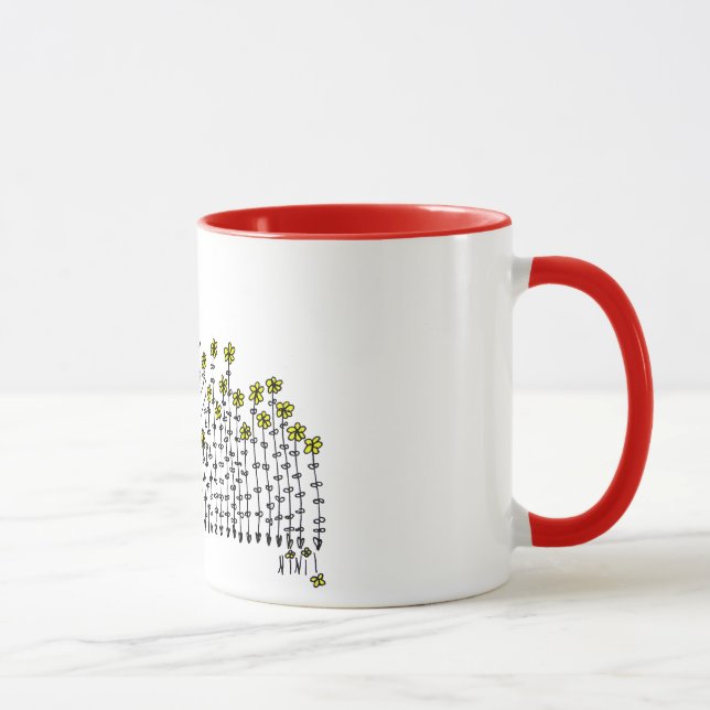 Cute mug with baby girl in a field of flowers (Right)