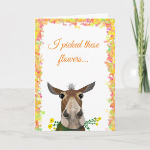 Cute Mule with Flowers Mother's Day Card