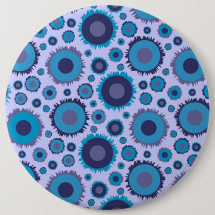 Cute multi blue colours suns patterns 6 cm round badge