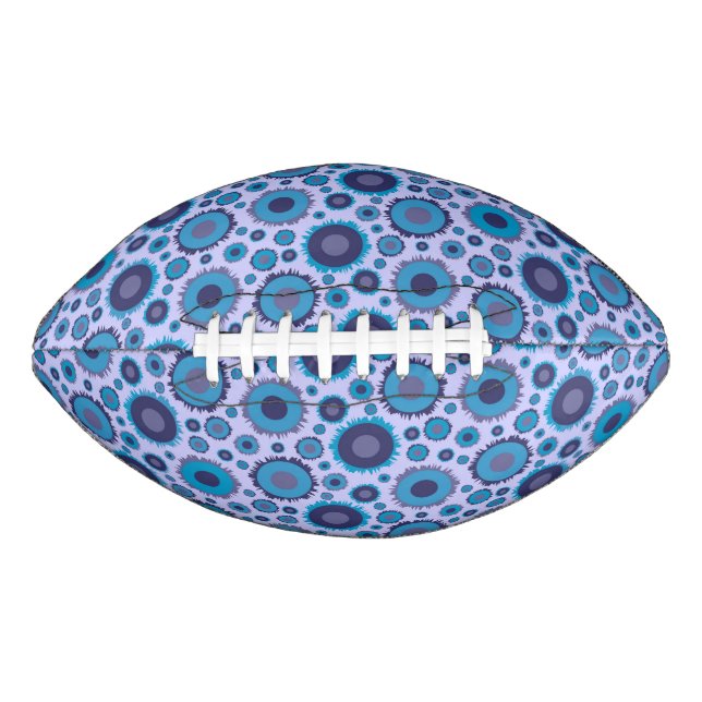 Cute multi blue colours suns patterns american football (Front)