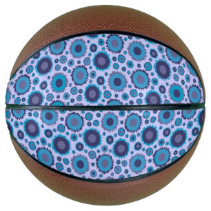 Cute multi blue colours suns patterns basketball