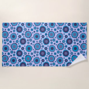 Cute multi blue colours suns patterns beach towel