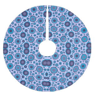 Cute multi blue colours suns patterns brushed polyester tree skirt