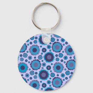 Cute multi blue colours suns patterns key ring