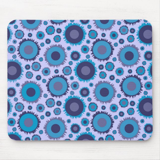 Cute multi blue colours suns patterns mouse mat (Front)