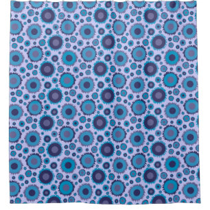 Cute multi blue colours suns patterns shower curtain