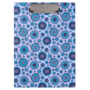 Cute multi blue colours suns patterns tile clipboard