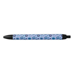 Cute multi blue colours suns patterns tile ink pen