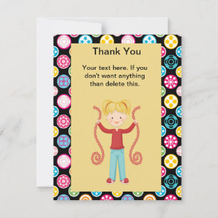 Cute, Multi Colour, Arcade 2 Birthday GirlThank Yo Thank You Card
