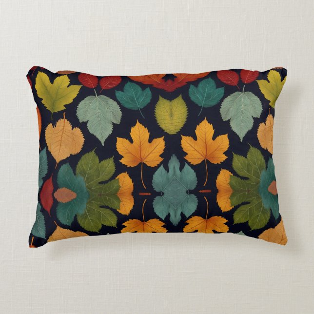 Cute multi coloured Leaf's Decorative Cushion (Front)