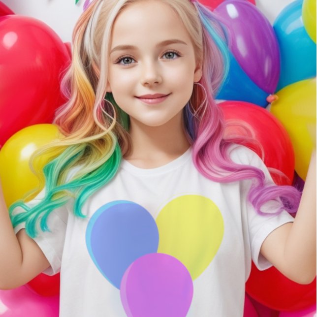 Cute multi coloured party balloons T-Shirt (Cute party balloons t-shirt for  parties and celebrations. Add a party touch to your look.)