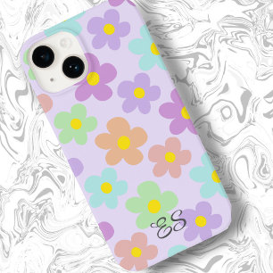 Cute multi coloured retro daisies girly floral iPhone 14 case