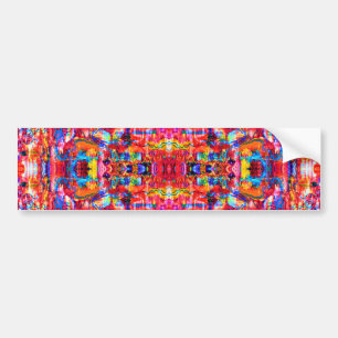 Cute multi colours abstract waves painting bumper sticker