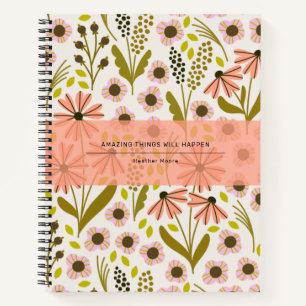 Cute Multi-Flower Pattern Spiral Notebook